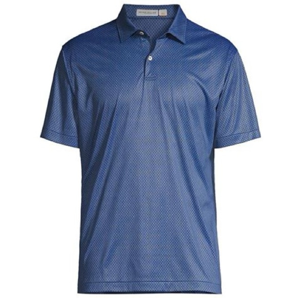 Like New!  Men’s Peter Millar Navy Check Polo - Large